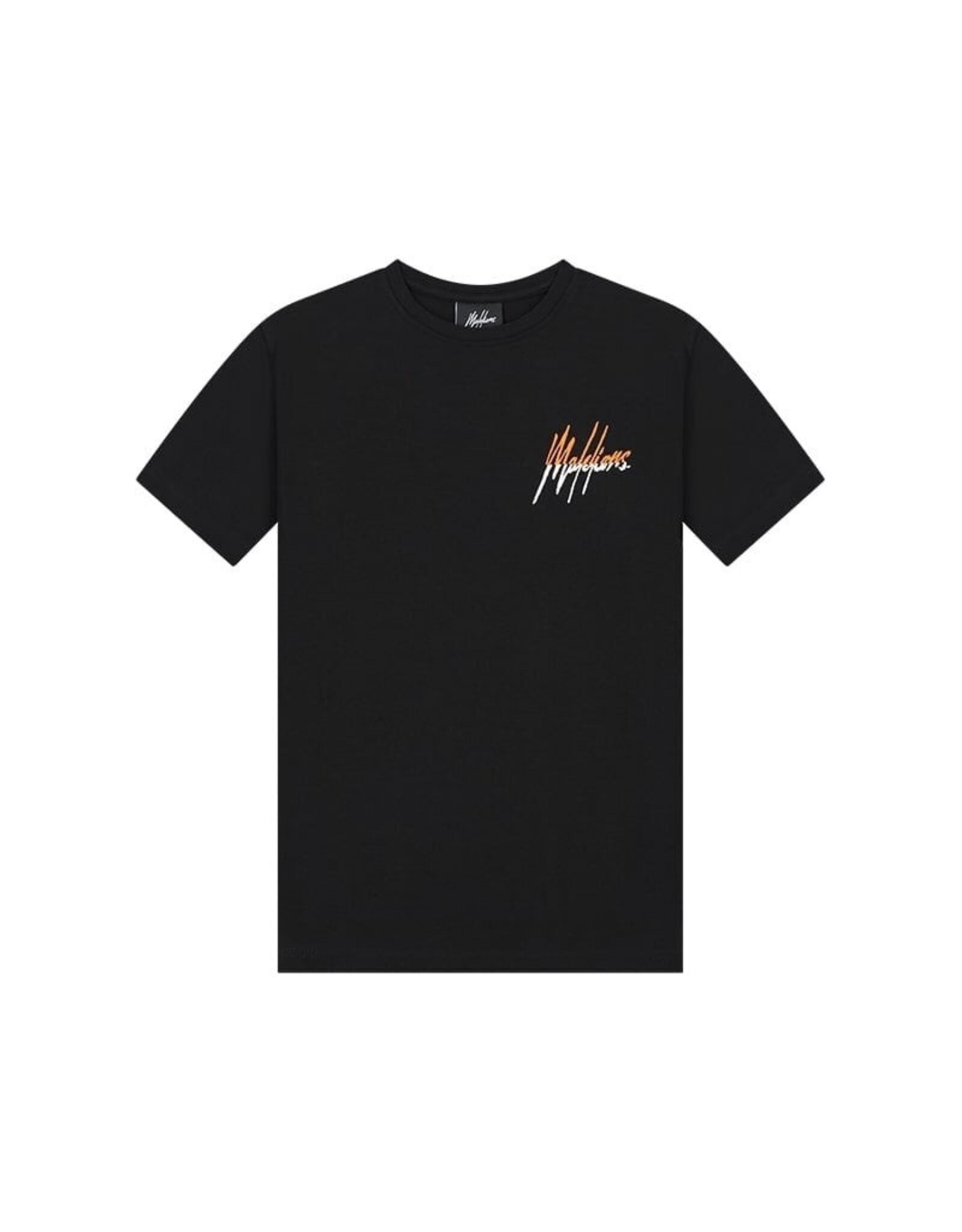 Malelions Malelions Junior Split T-Shirt Black/Orange MJ1-SS24-07