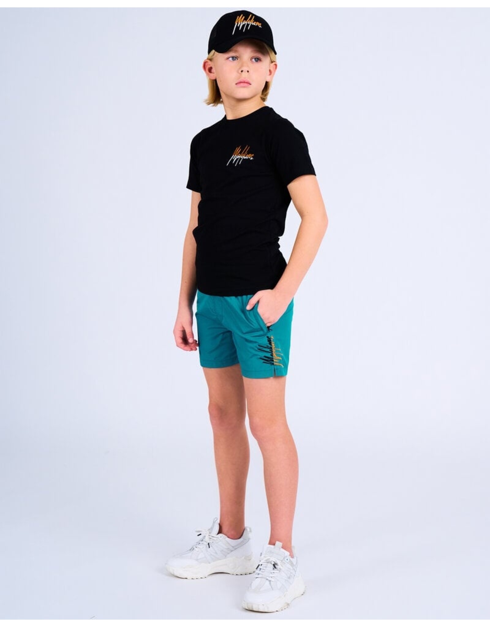 Malelions Malelions Junior Split T-Shirt Black/Orange MJ1-SS24-07