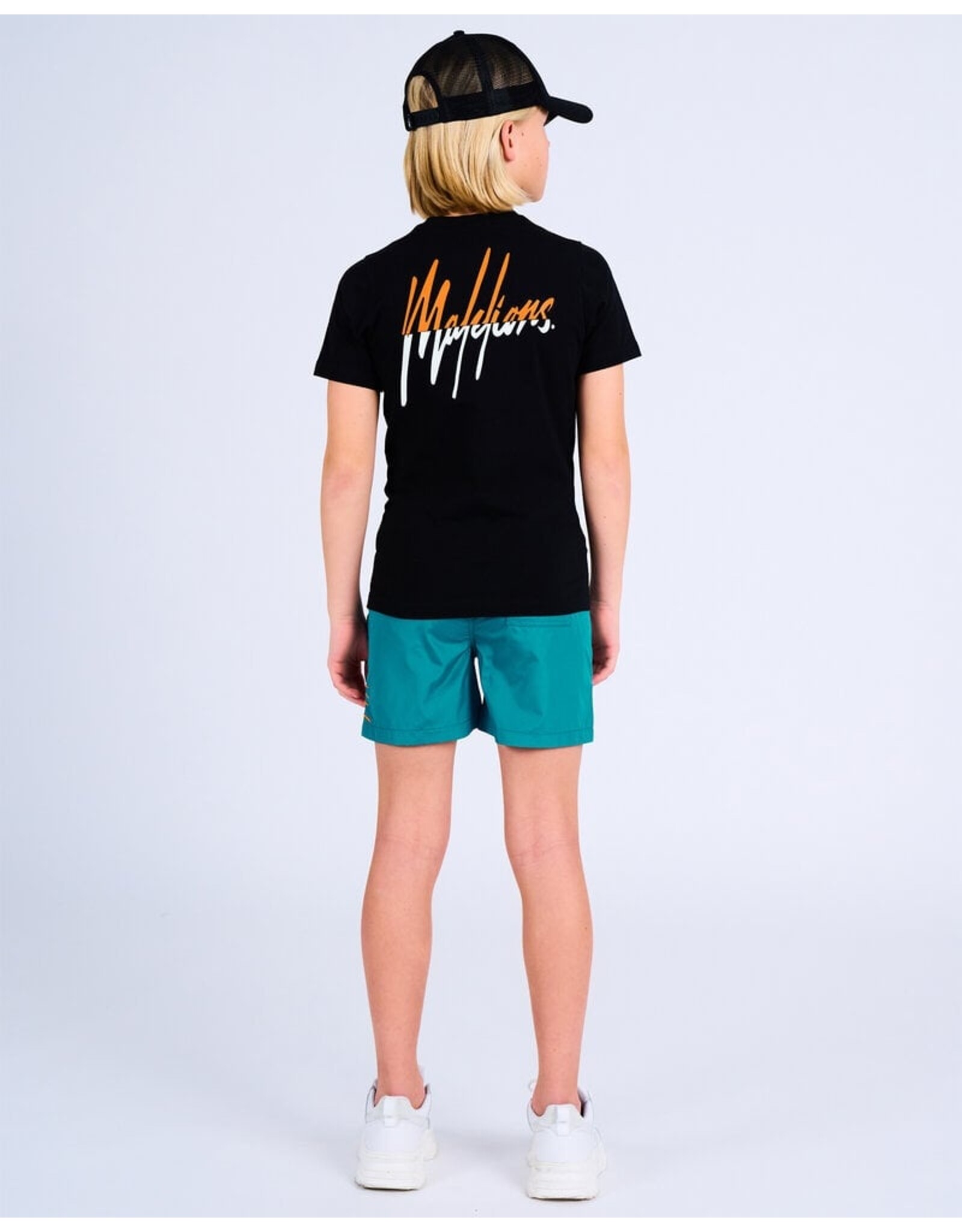 Malelions Malelions Junior Split T-Shirt Black/Orange MJ1-SS24-07