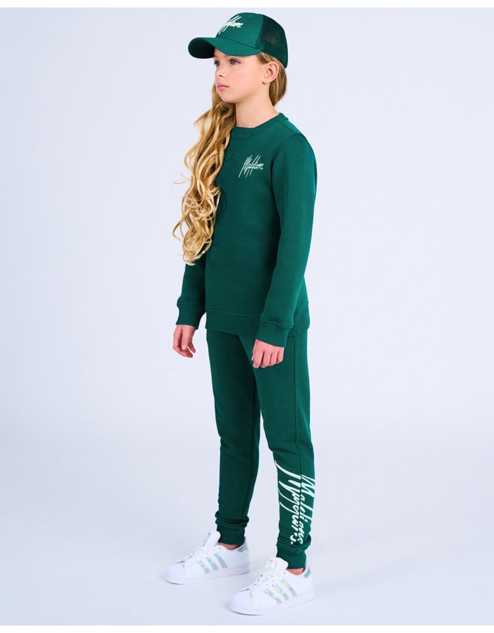 Malelions Malelions Junior Split Sweatpants Dark Green/Mint MJ1-SS24-09