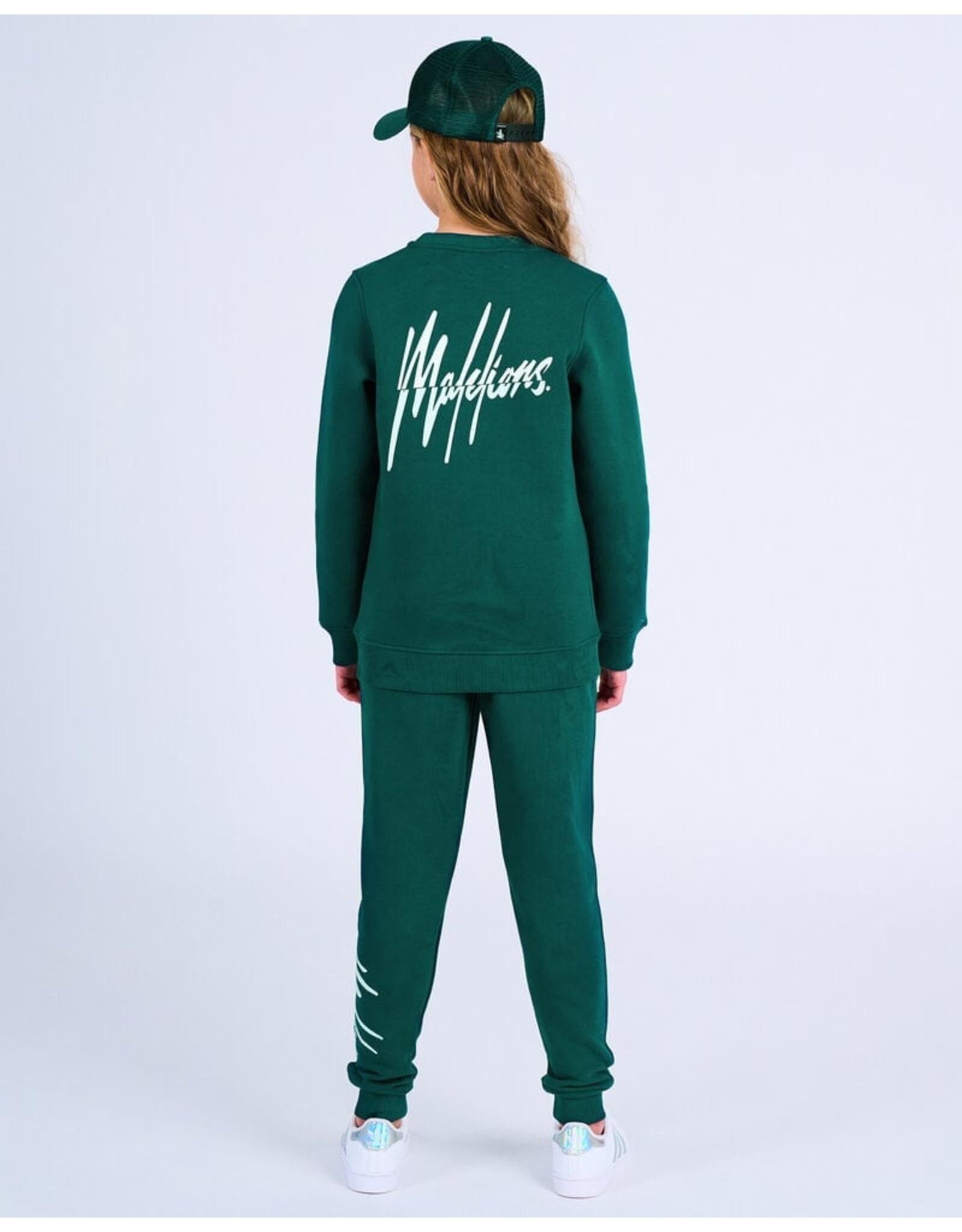 Malelions Malelions Junior Split Sweatpants Dark Green/Mint MJ1-SS24-09