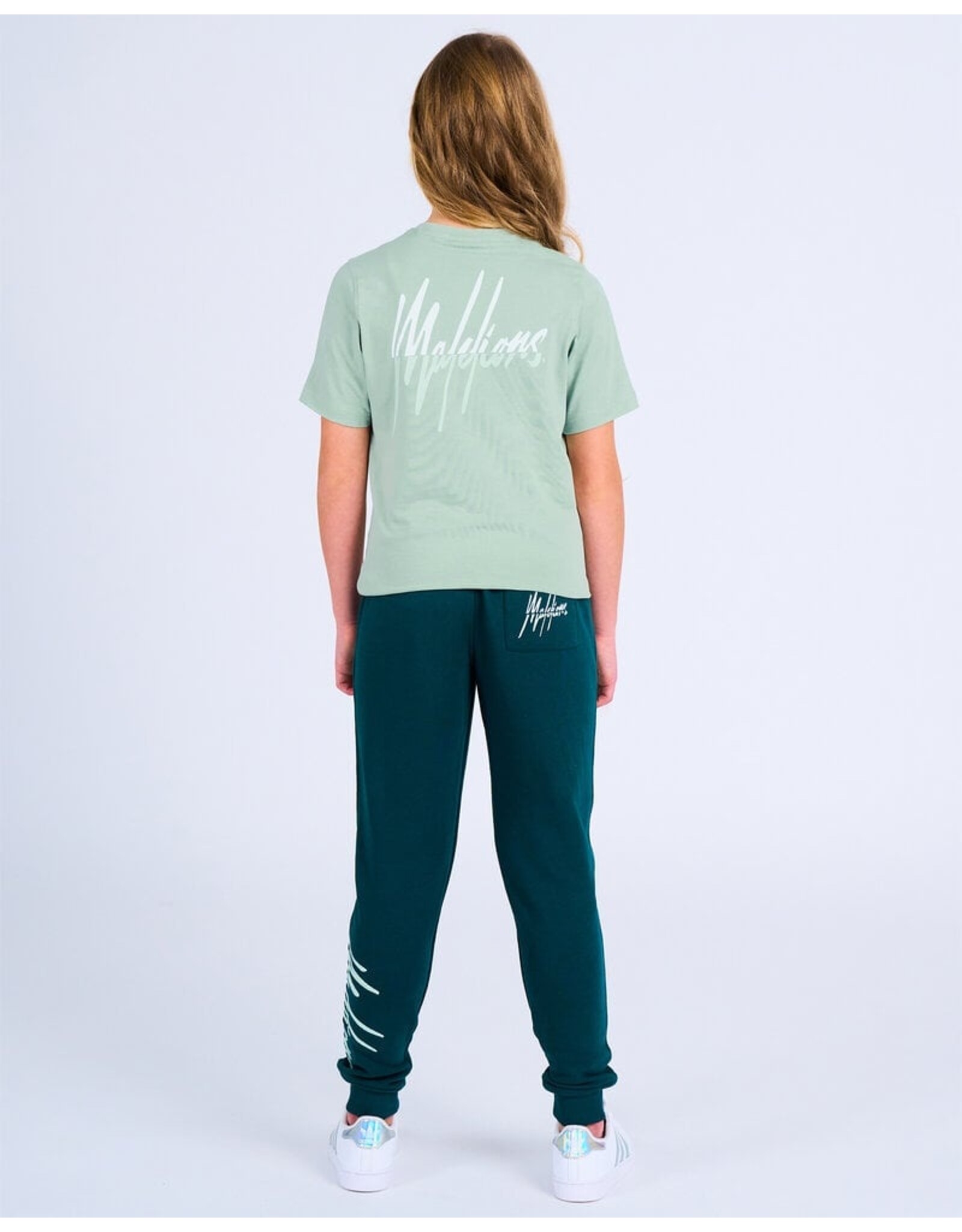 Malelions Malelions Junior Split T-Shirt Aqua Grey/Mint MJ1-SS24-07