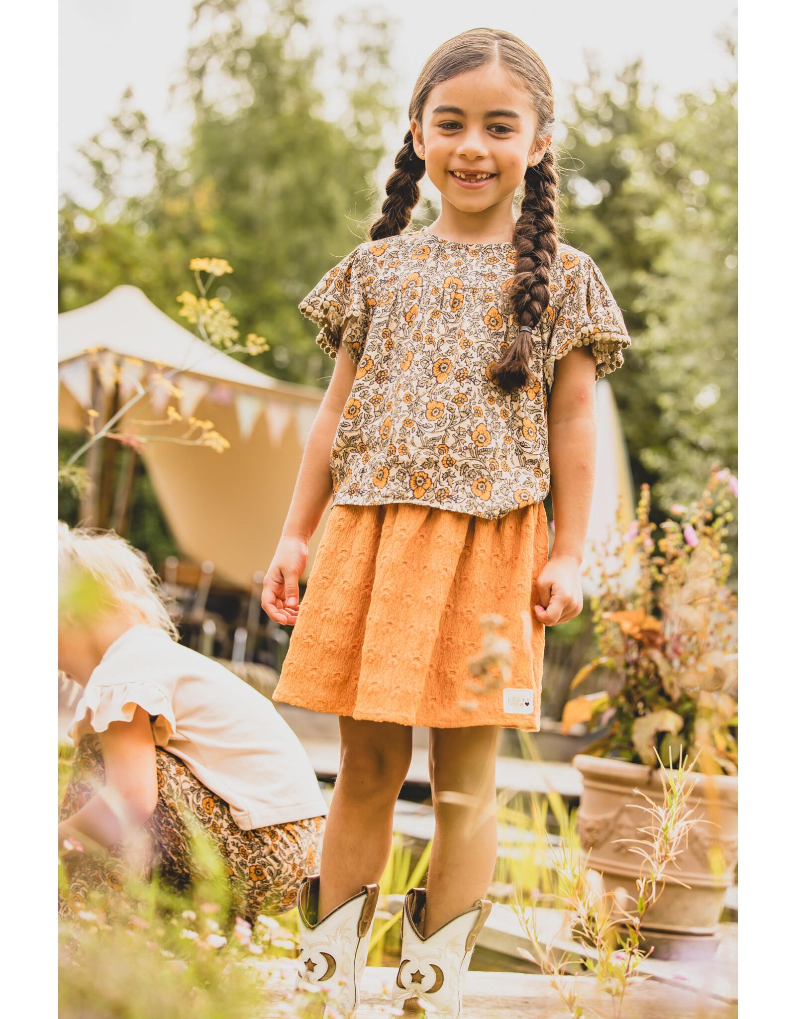 LOOXS Little blouses/tops Little floral blouse Orange Floral