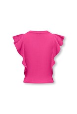 Kids Only T-Shirts & Tops KOGNELLA S/L SHORT RUFFLE TOP JRS Raspberry Rose 15291900