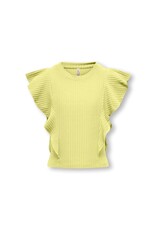 Kids Only T-Shirts & Tops KOGNELLA S/L SHORT RUFFLE TOP JRS Yellow Pear 15291900