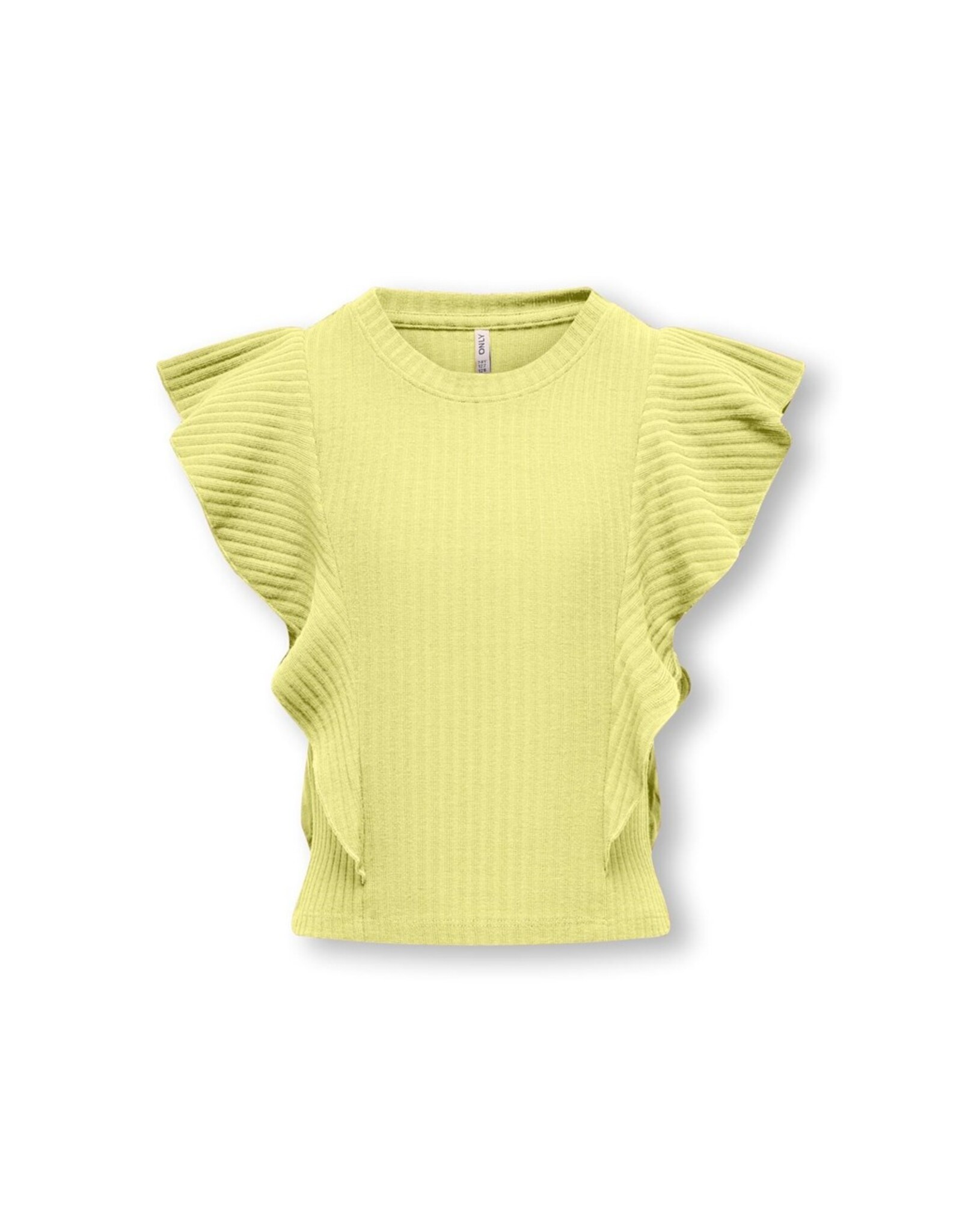 Kids Only T-Shirts & Tops KOGNELLA S/L SHORT RUFFLE TOP JRS Yellow Pear 15291900