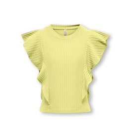 Kids Only T-Shirts & Tops KOGNELLA S/L SHORT RUFFLE TOP JRS Yellow Pear 15291900