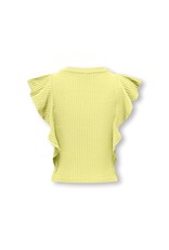 Kids Only T-Shirts & Tops KOGNELLA S/L SHORT RUFFLE TOP JRS Yellow Pear 15291900