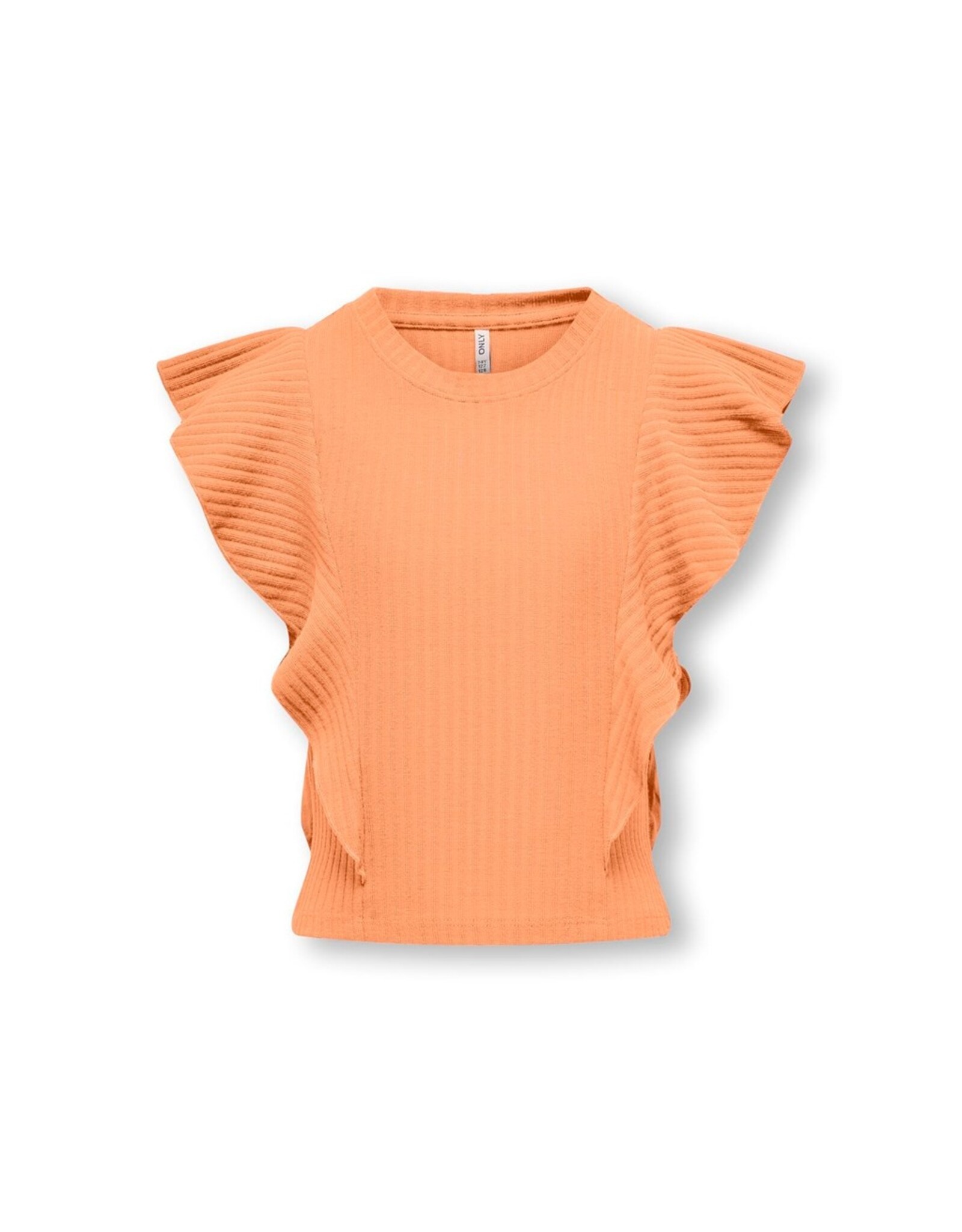 Kids Only T-Shirts & Tops KOGNELLA S/L SHORT RUFFLE TOP JRS Orange Chiffon 15291900