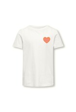Kids Only T-Shirts & Tops KOGSENNA S/S HEART TOP BOX JRS Cloud Dancer 15317661