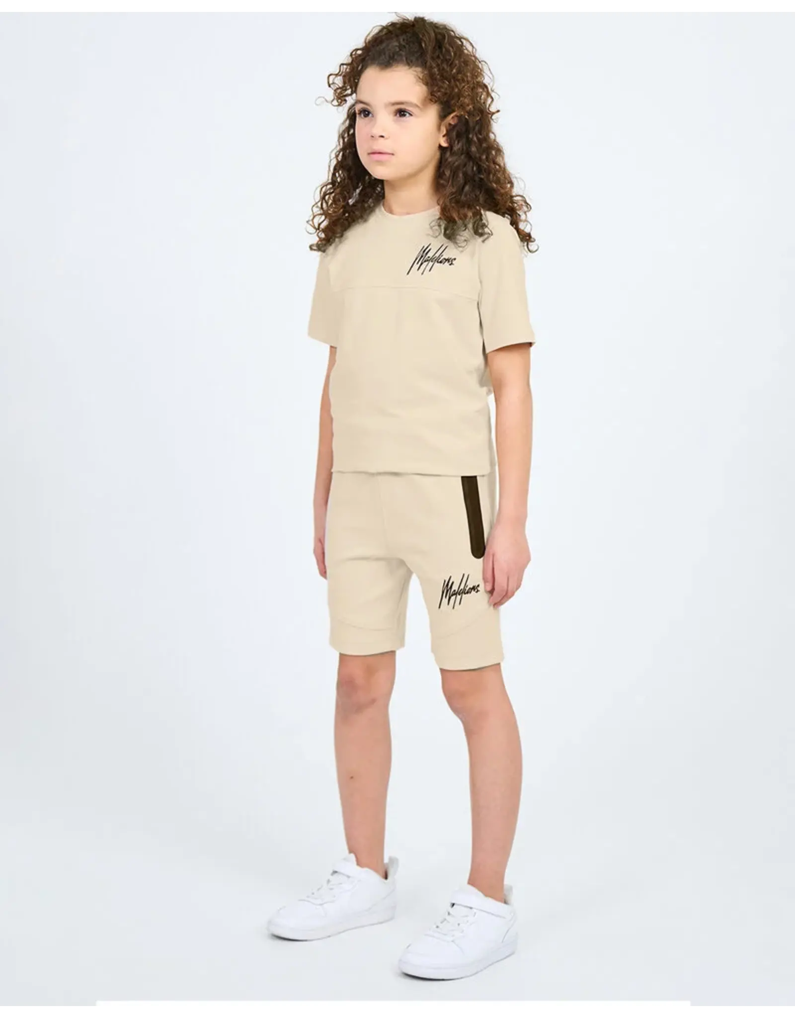 Malelions Malelions Junior Sport Counter Shorts Beige JS2-SS24-05