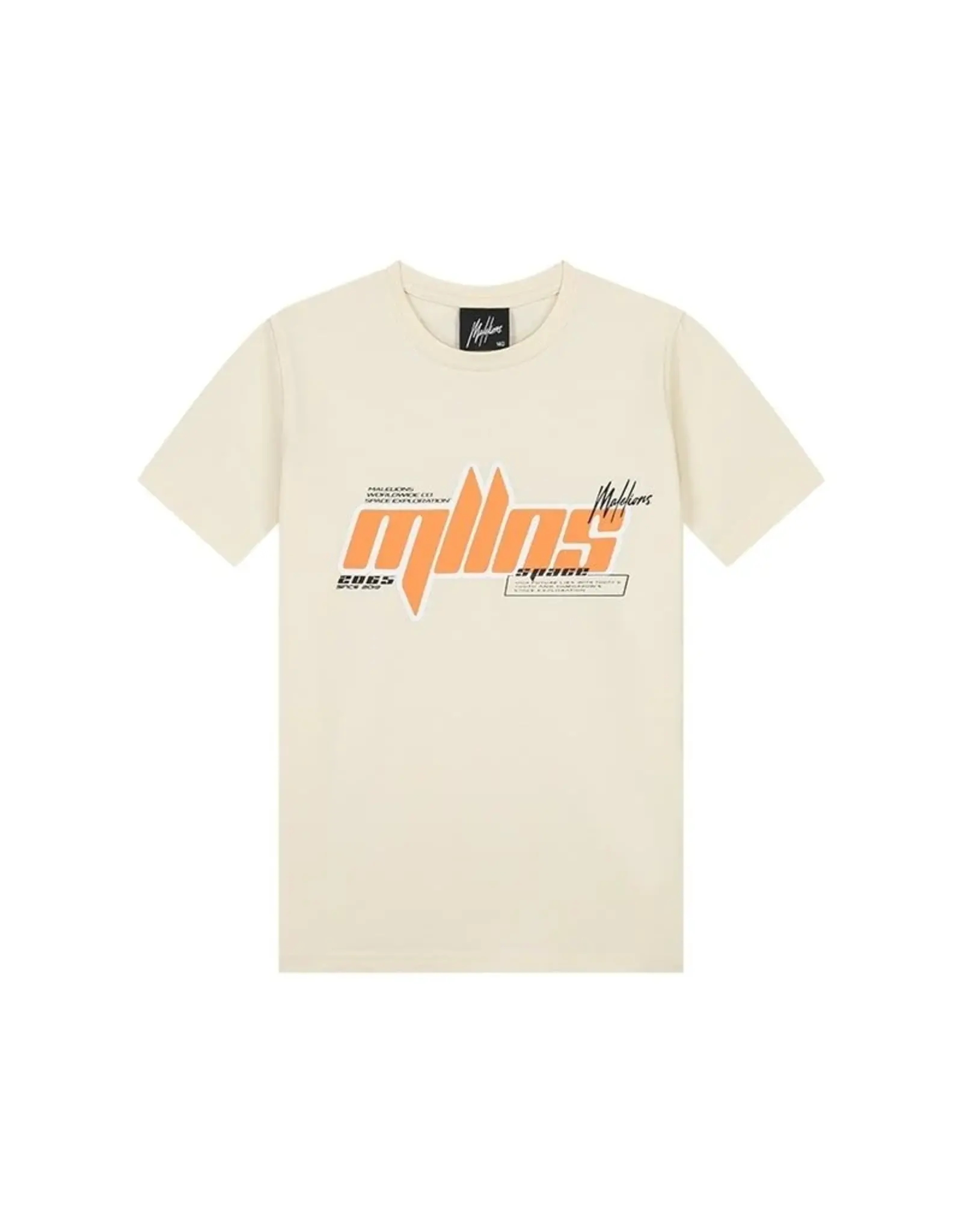 Malelions Malelions Junior Font T-Shirt Beige/Orange MJ2-SS24-09