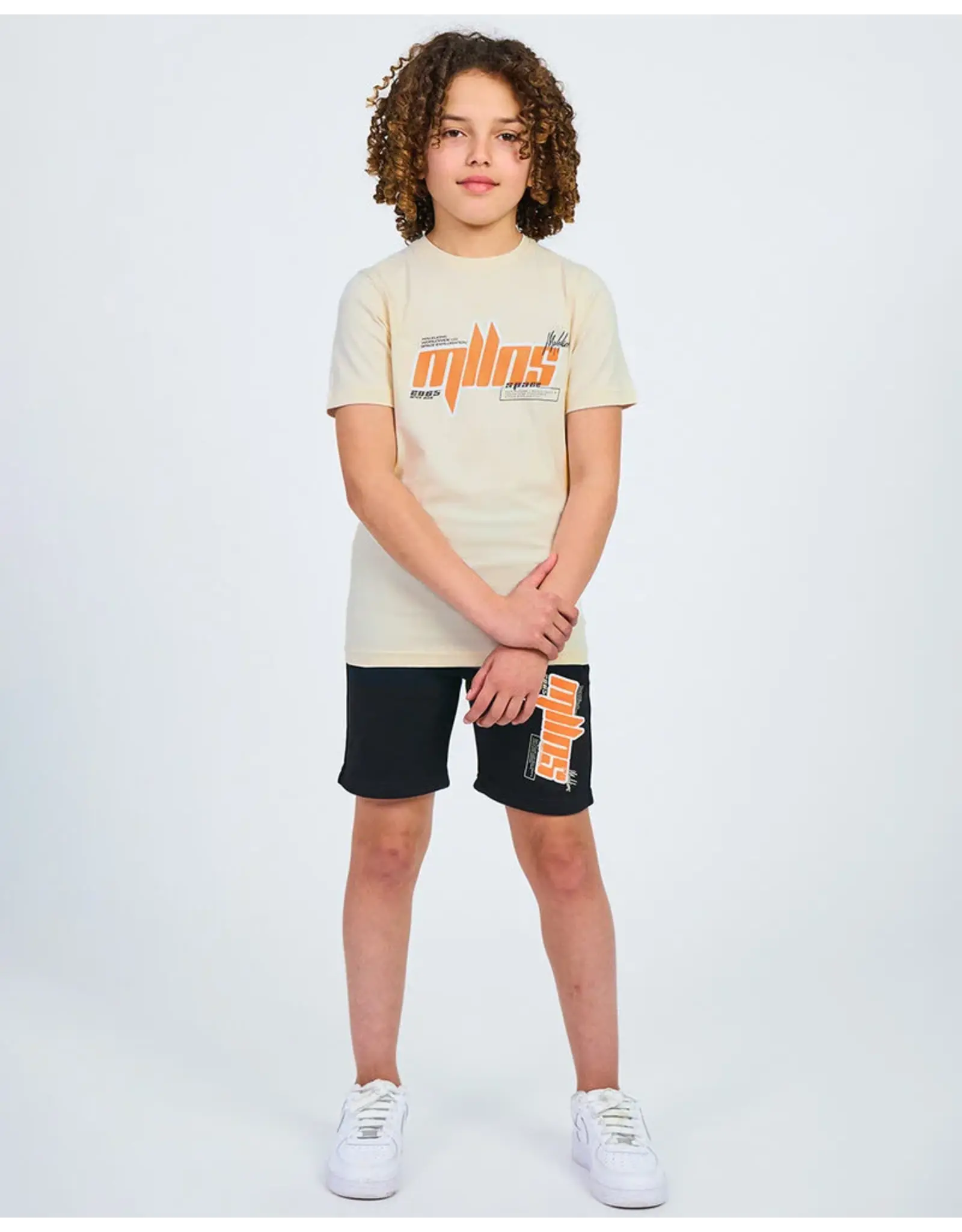 Malelions Malelions Junior Font T-Shirt Beige/Orange MJ2-SS24-09