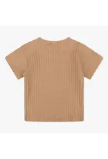 Daily7 T-SHIRT SHORT SLEEVE Organic T-shirt Shortsleeve Rib Camel sand D7NB-S24-3621