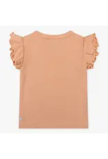 Daily7 T-SHIRT SHORT SLEEVE Organic T-shirt Shortsleeve Rib Light Coral D7NG-S24-3641