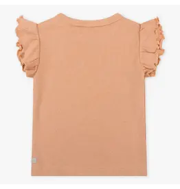 Daily7 T-SHIRT SHORT SLEEVE Organic T-shirt Shortsleeve Rib Light Coral D7NG-S24-3641