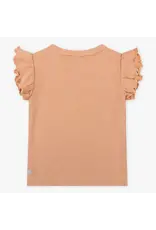 Daily7 T-SHIRT SHORT SLEEVE Organic T-shirt Shortsleeve Rib Light Coral D7NG-S24-3641