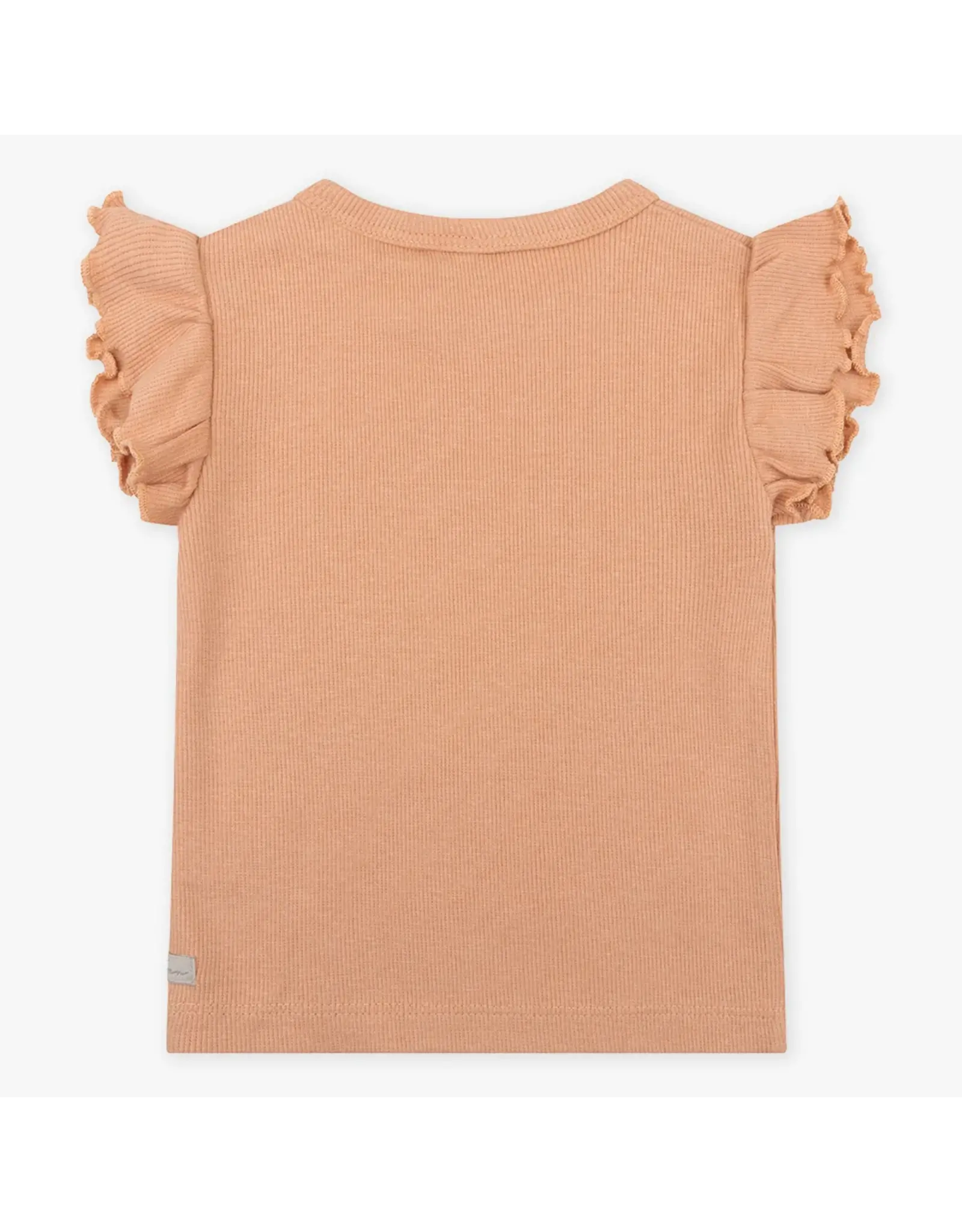 Daily7 T-SHIRT SHORT SLEEVE Organic T-shirt Shortsleeve Rib Light Coral D7NG-S24-3641