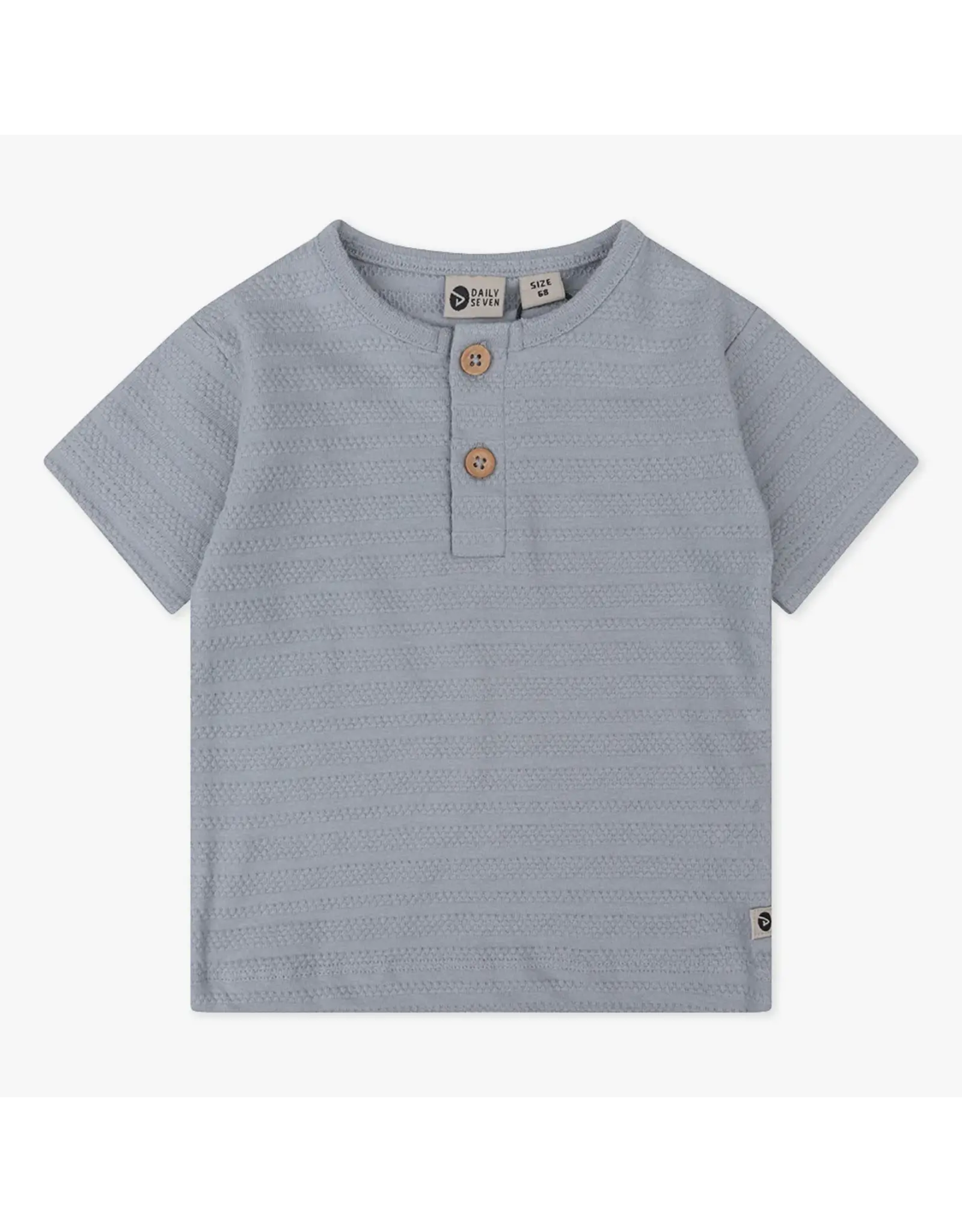 Daily7 T-SHIRT SHORT SLEEVE Organic T-shirt Shortsleeve Structure Grey Blue D7NB-S24-3622