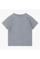 Daily7 T-SHIRT SHORT SLEEVE Organic T-shirt Shortsleeve Structure Grey Blue D7NB-S24-3622