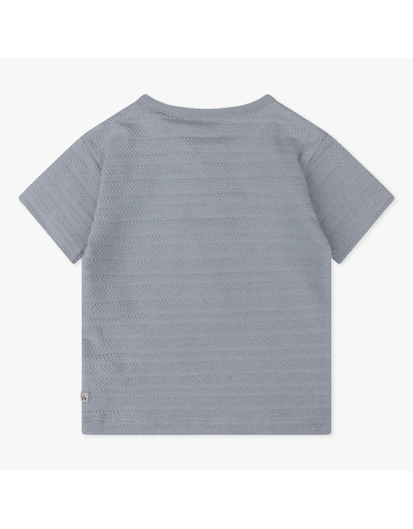 Daily7 T-SHIRT SHORT SLEEVE Organic T-shirt Shortsleeve Structure Grey Blue D7NB-S24-3622