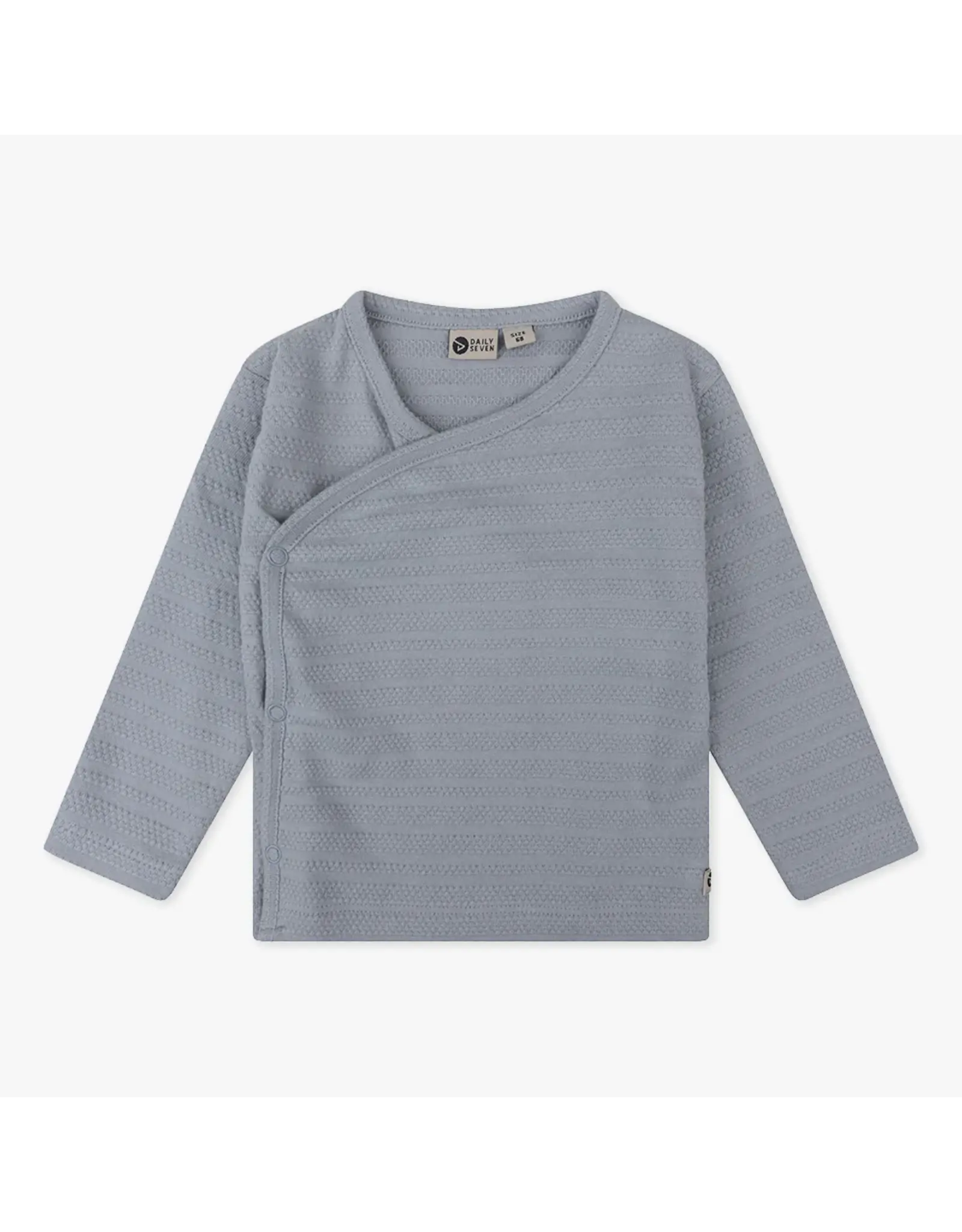 Daily7 T-SHIRT LONG SLEEVE Organic T-shirt Longsleeve Wrap Structure Grey Blue D7NB-S24-3670