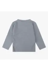 Daily7 T-SHIRT LONG SLEEVE Organic T-shirt Longsleeve Wrap Structure Grey Blue D7NB-S24-3670