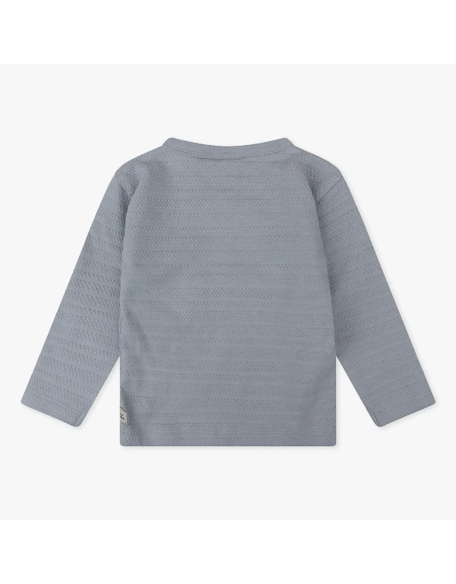 Daily7 T-SHIRT LONG SLEEVE Organic T-shirt Longsleeve Wrap Structure Grey Blue D7NB-S24-3670