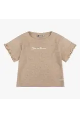 Daily7 T-SHIRT SHORT SLEEVE Organic T-shirt Shortsleeve Pointelle Sand Melange D7NG-S24-3640