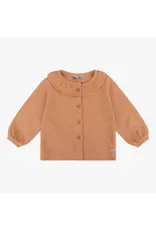 Daily7 T-SHIRT LONG SLEEVE Organic T-shirt Longsleeve Ruffle Light Coral D7NG-S24-3044