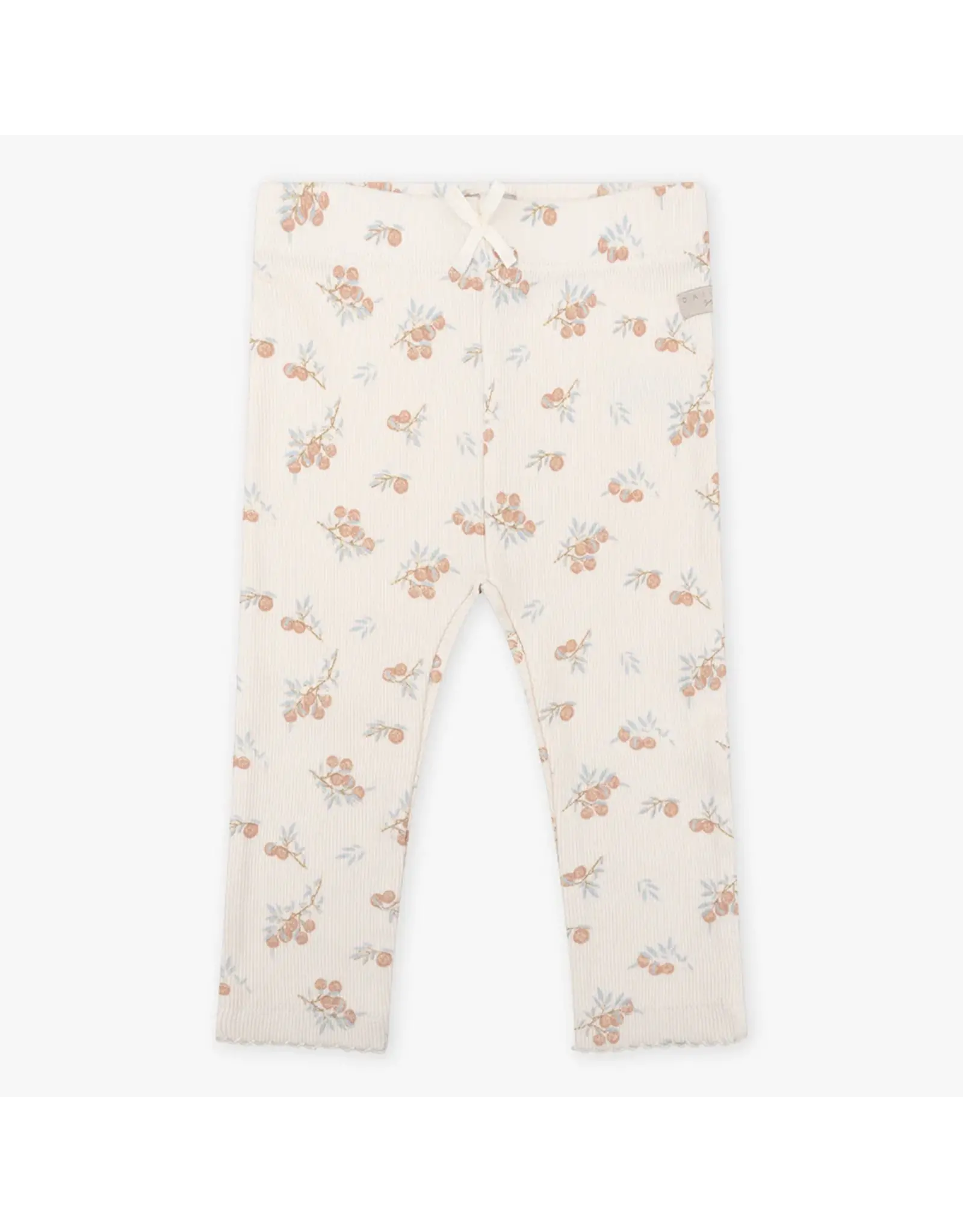 Daily7 TROUSERS Organic Legging Rib Berry Print Cream D7NG-S24-2342