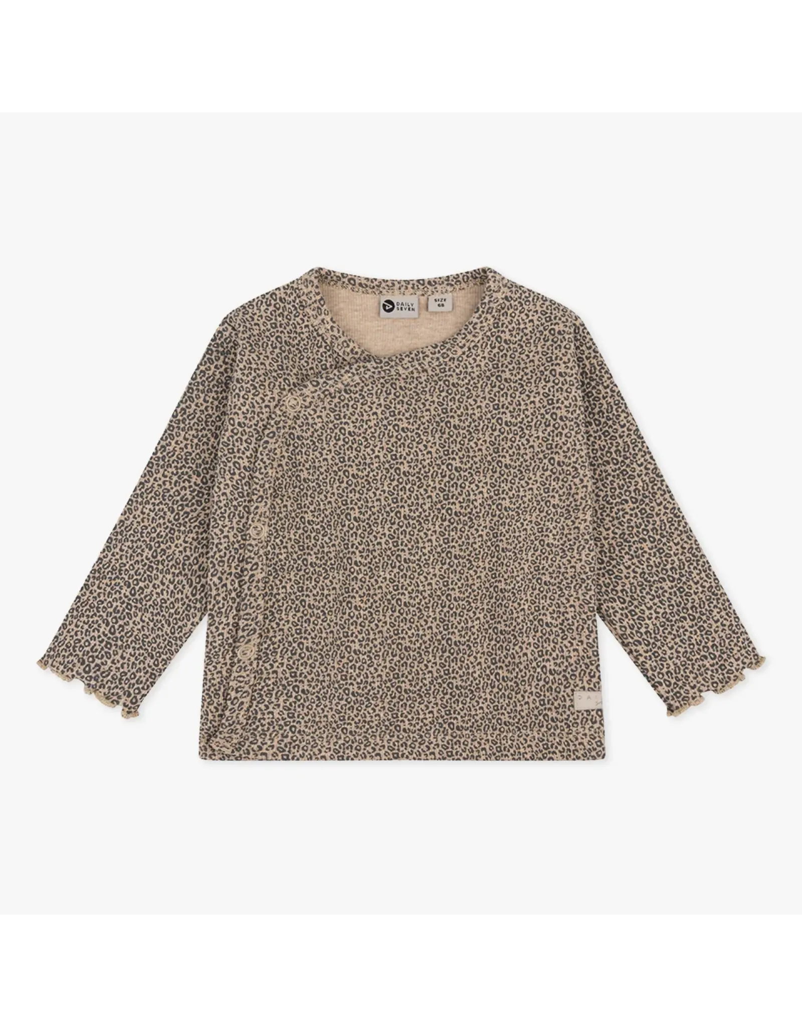 Daily7 T-SHIRT LONG SLEEVE Organic T-shirt Longsleeve Wrap Rib Animal Sand Melange D7NG-S24-3041