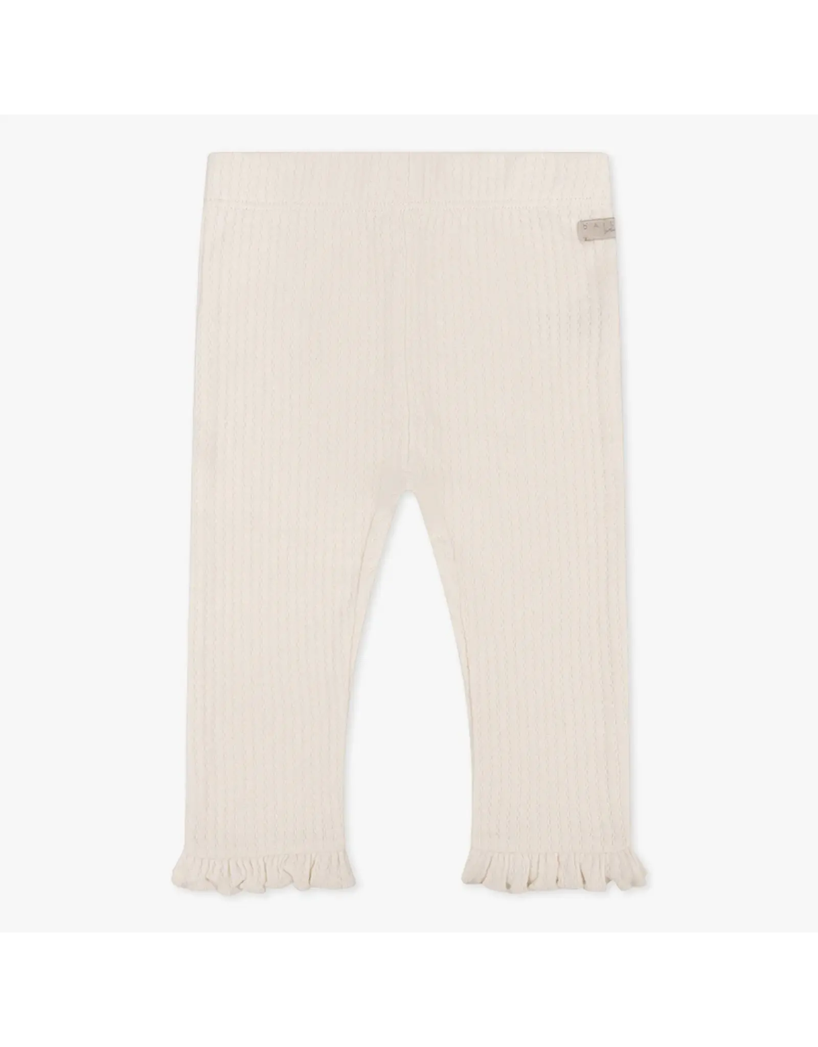 Daily7 TROUSERS Organic Legging Ruffle Fancy Rib Cream D7NG-S24-2343