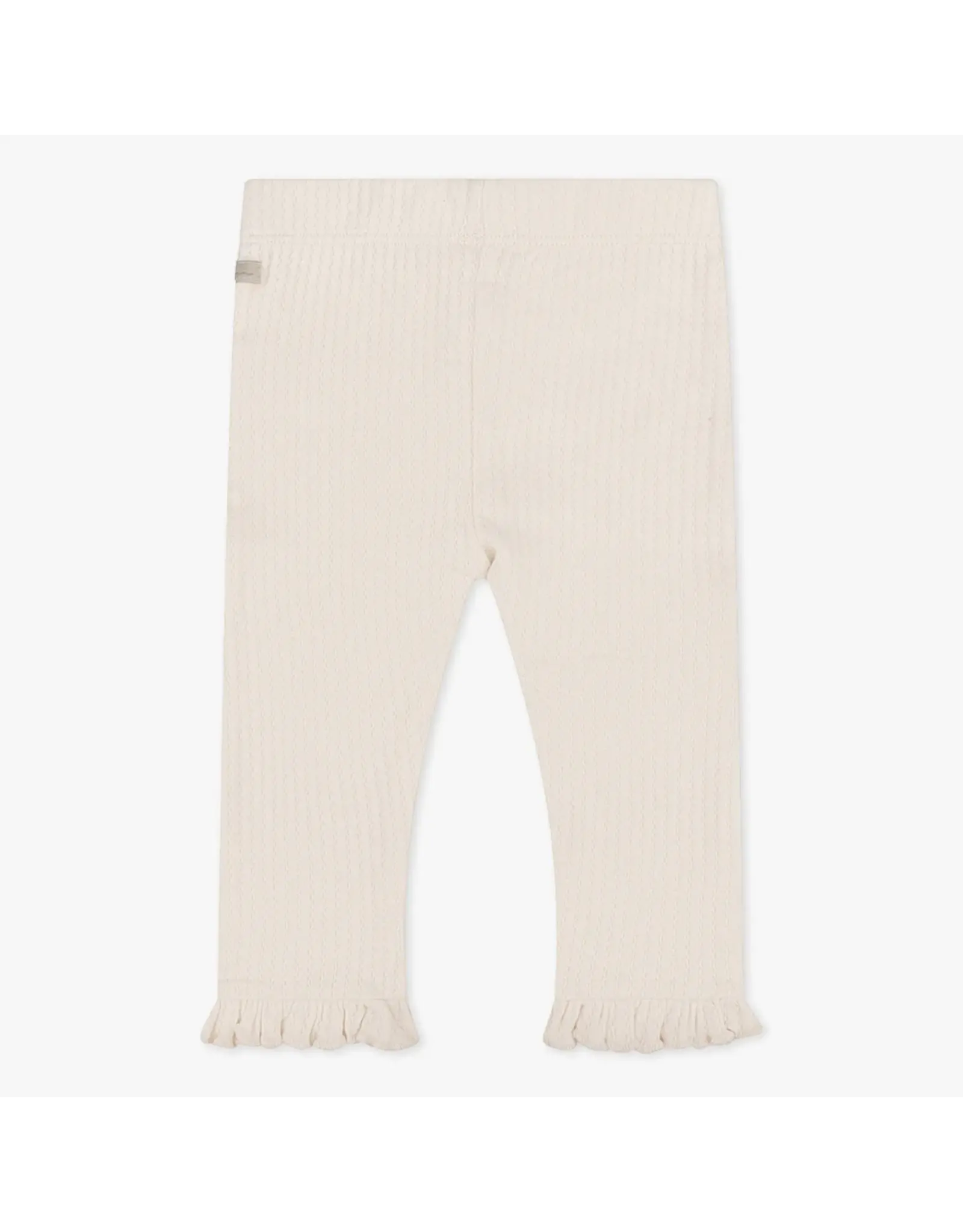 Daily7 TROUSERS Organic Legging Ruffle Fancy Rib Cream D7NG-S24-2343