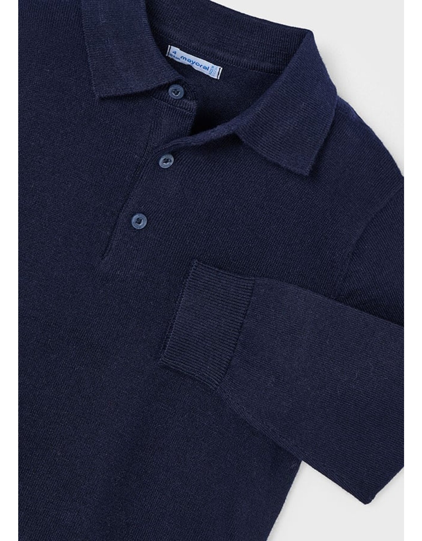 Mayoral L/s knit polo  Navy  4102-68