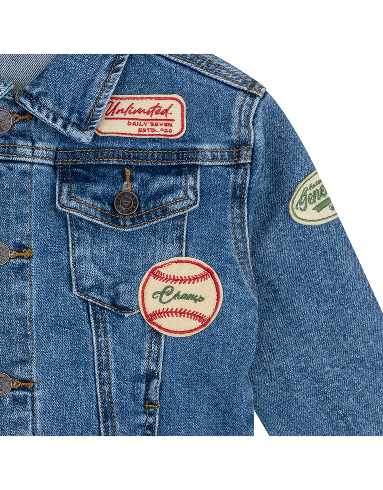 Daily7 Kids Boy Jacket -woven Oversized Denim Jacket Medium Denim 920001