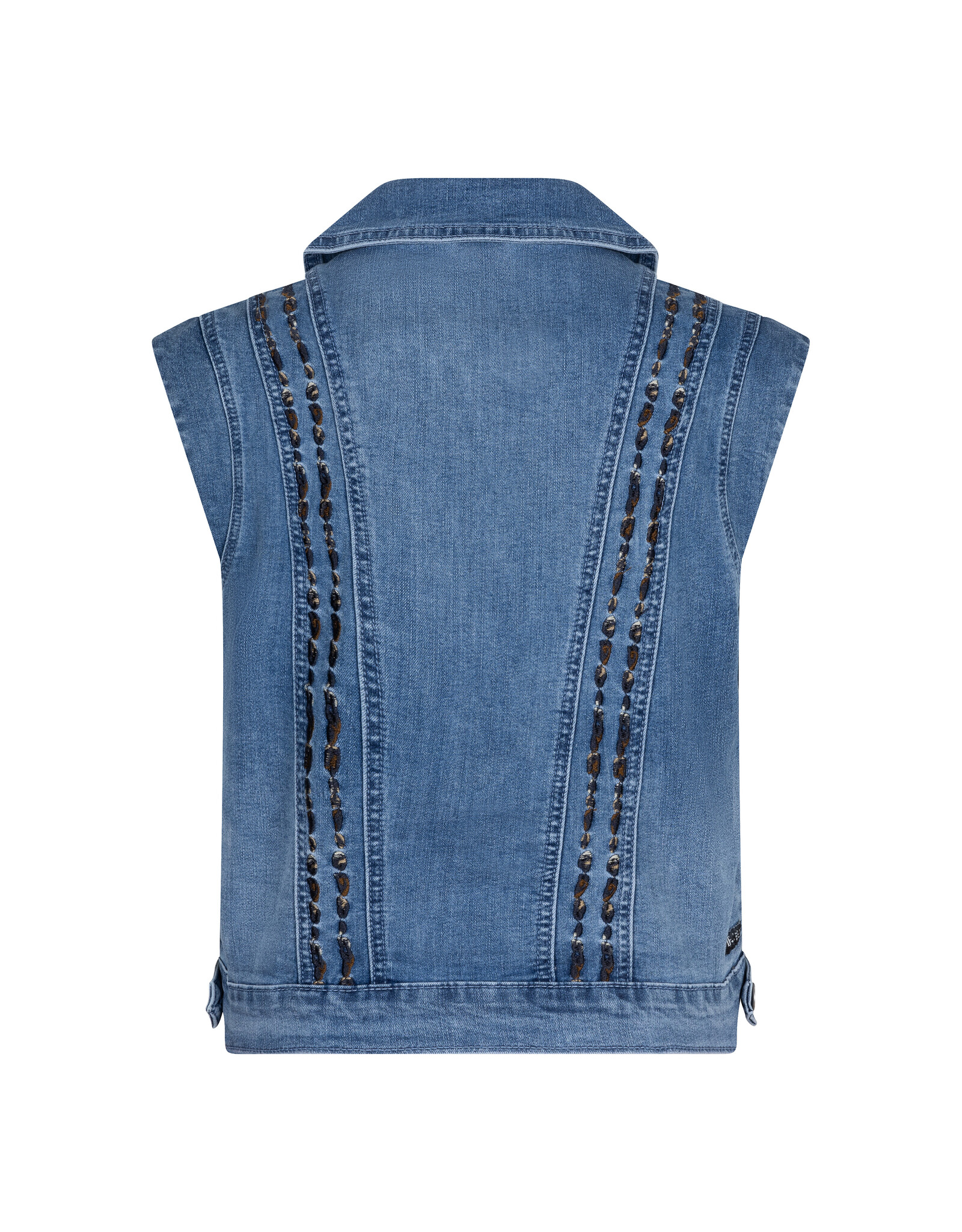 Indian Blue Jeans Girl West Denim  Gilet Embroidery Medium Denim 970011