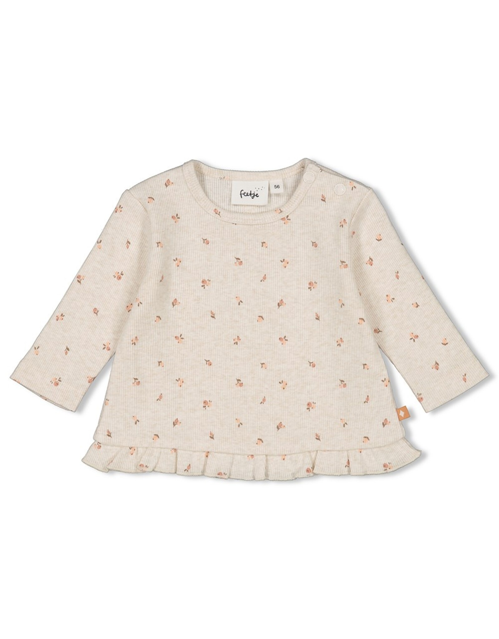 Feetje Longsleeve rib AOP - Little Rosebud Offwhite melange 51602356