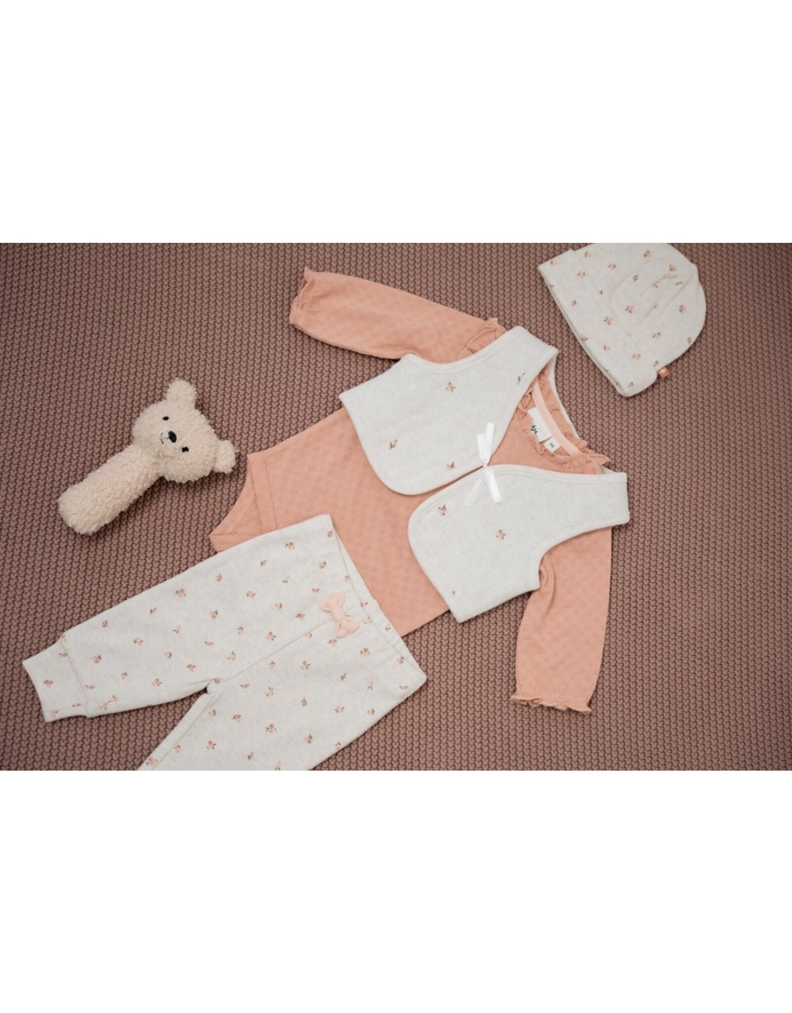 Feetje Broek rib AOP - Little Rosebud Offwhite melange 52202192