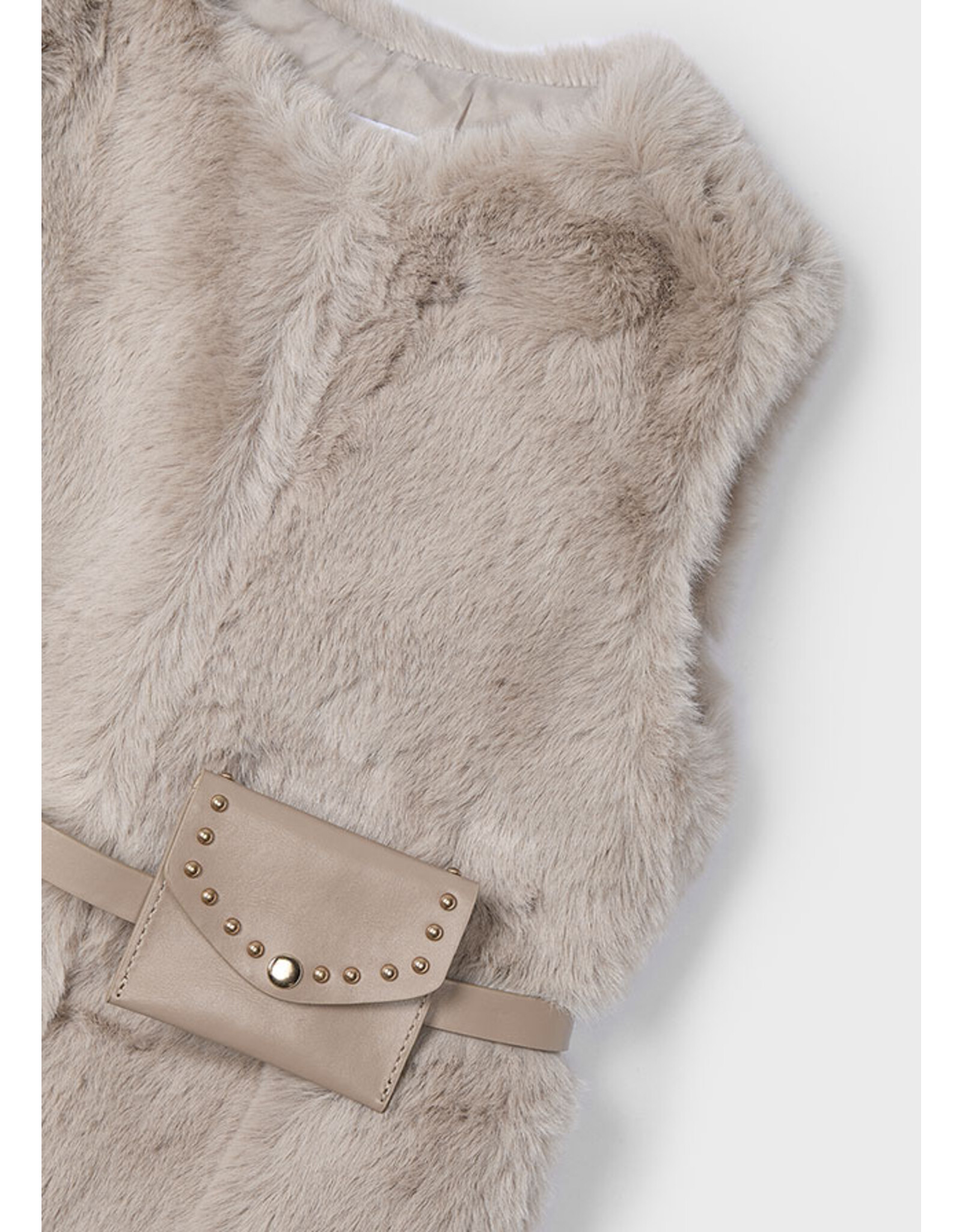 Mayoral Fur vest with belt  Sepia  4365-42