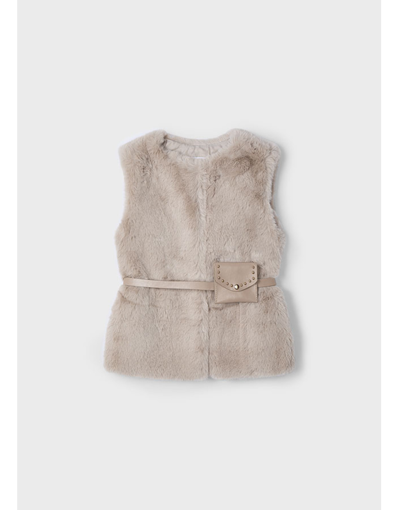 Mayoral Fur vest with belt  Sepia  4365-42