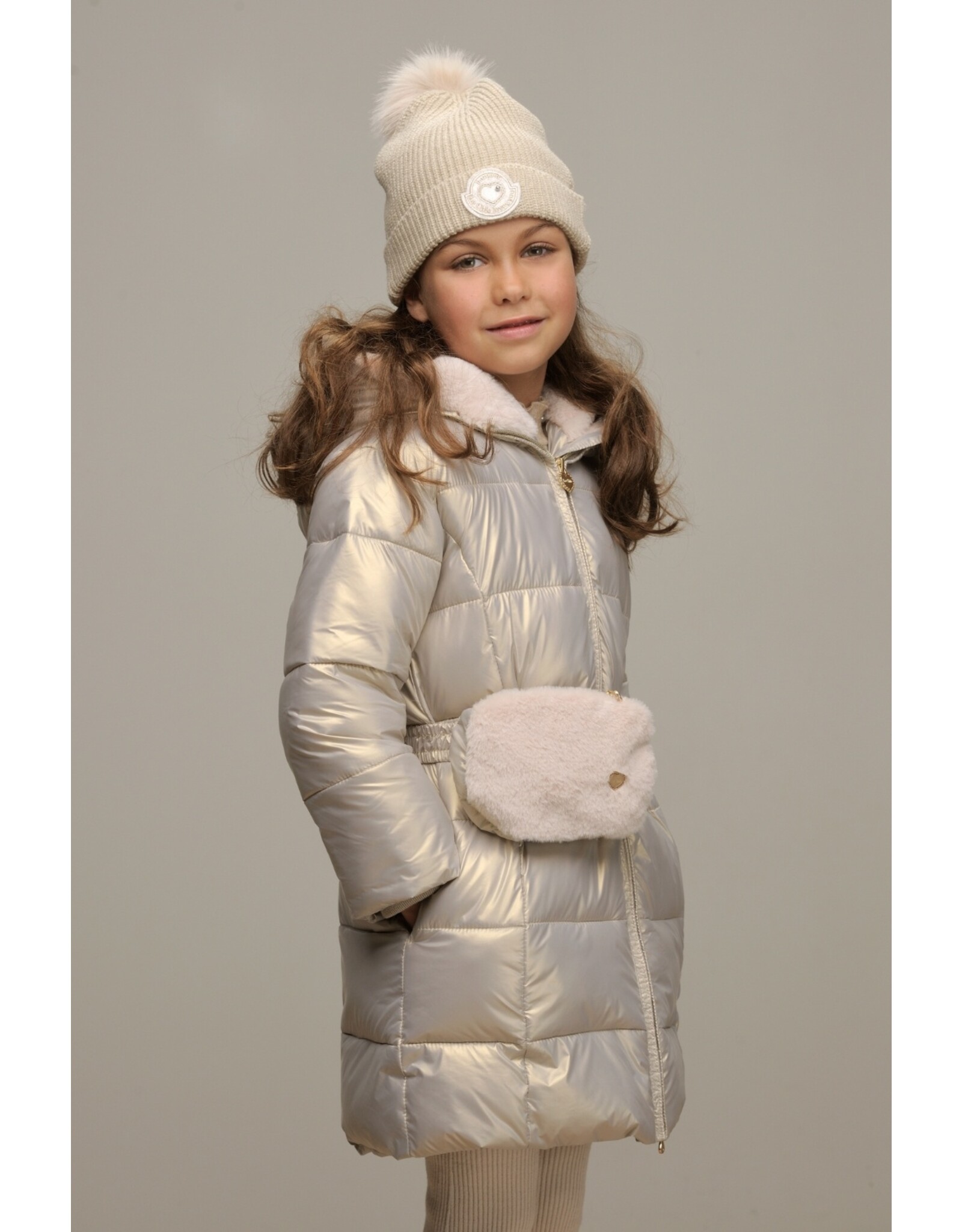 Le Chic BIRDO furry bag & belt coat Fête du Champagne C407-5202