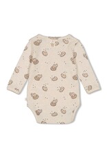 Wikkelromper AOP rib - Cute Cookie Offwhite melange 50200229