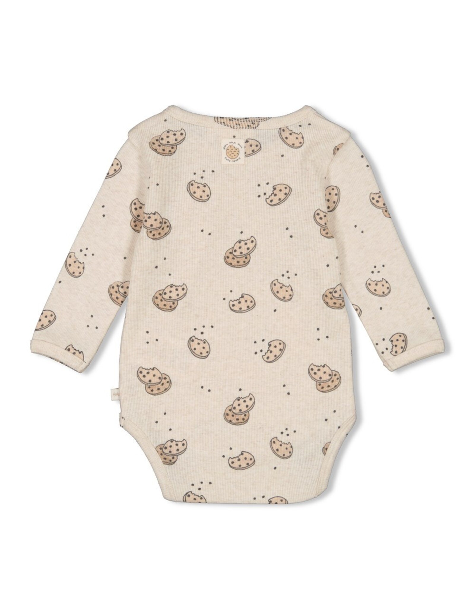 Wikkelromper AOP rib - Cute Cookie Offwhite melange 50200229