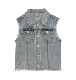 Daily7 Girl West Denim Sleeveless Jacket AOP Medium Denim 930137