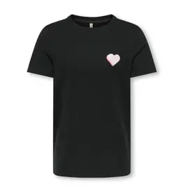 Kids Only 15354969 KOGSENNA  LIFE S/S LOVE TOP CS JRS Black