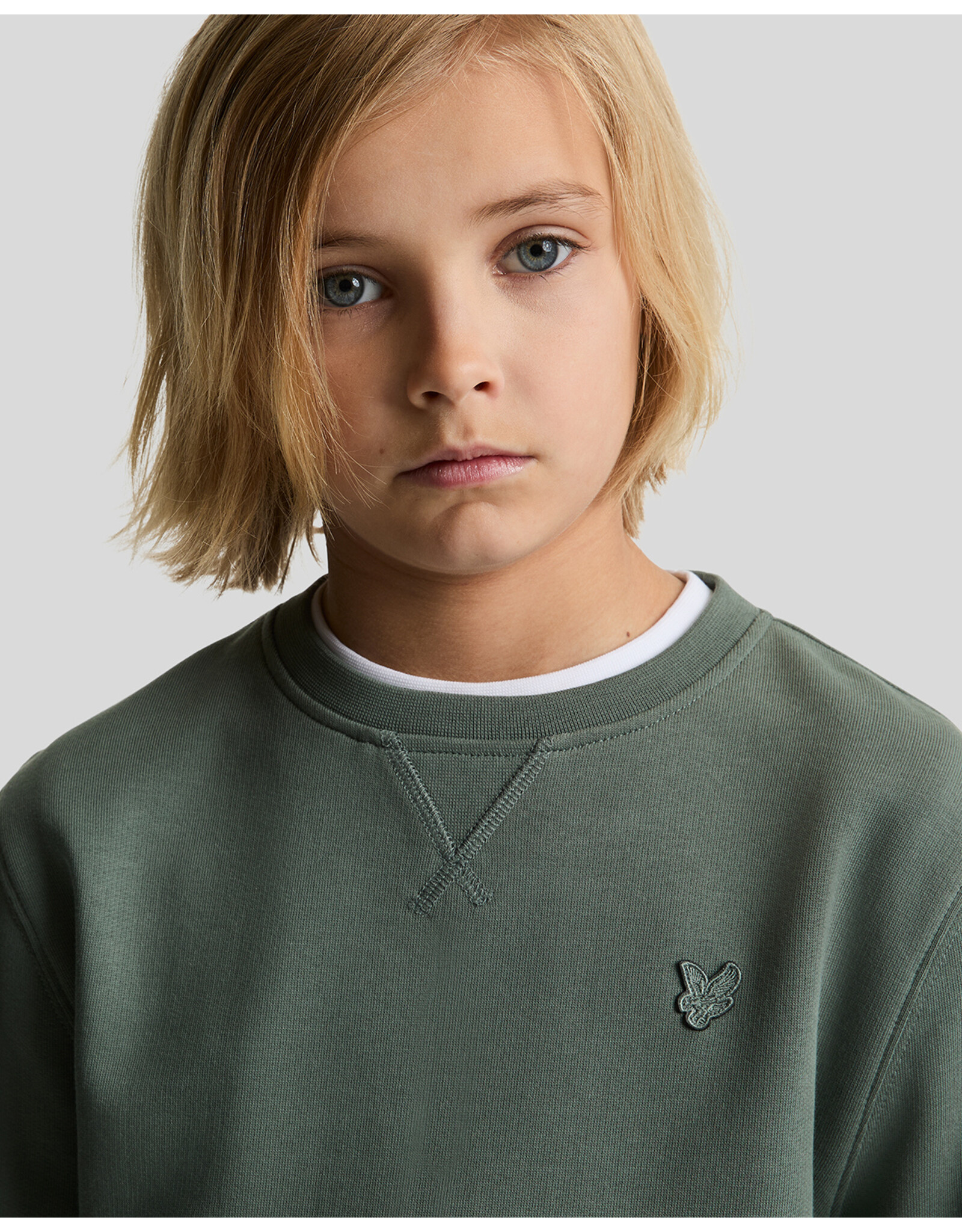 Lyle & Scott Mid Layers Tonal Crew Neck Sweatshirt X583 Green Mercurial 6110-20-9100