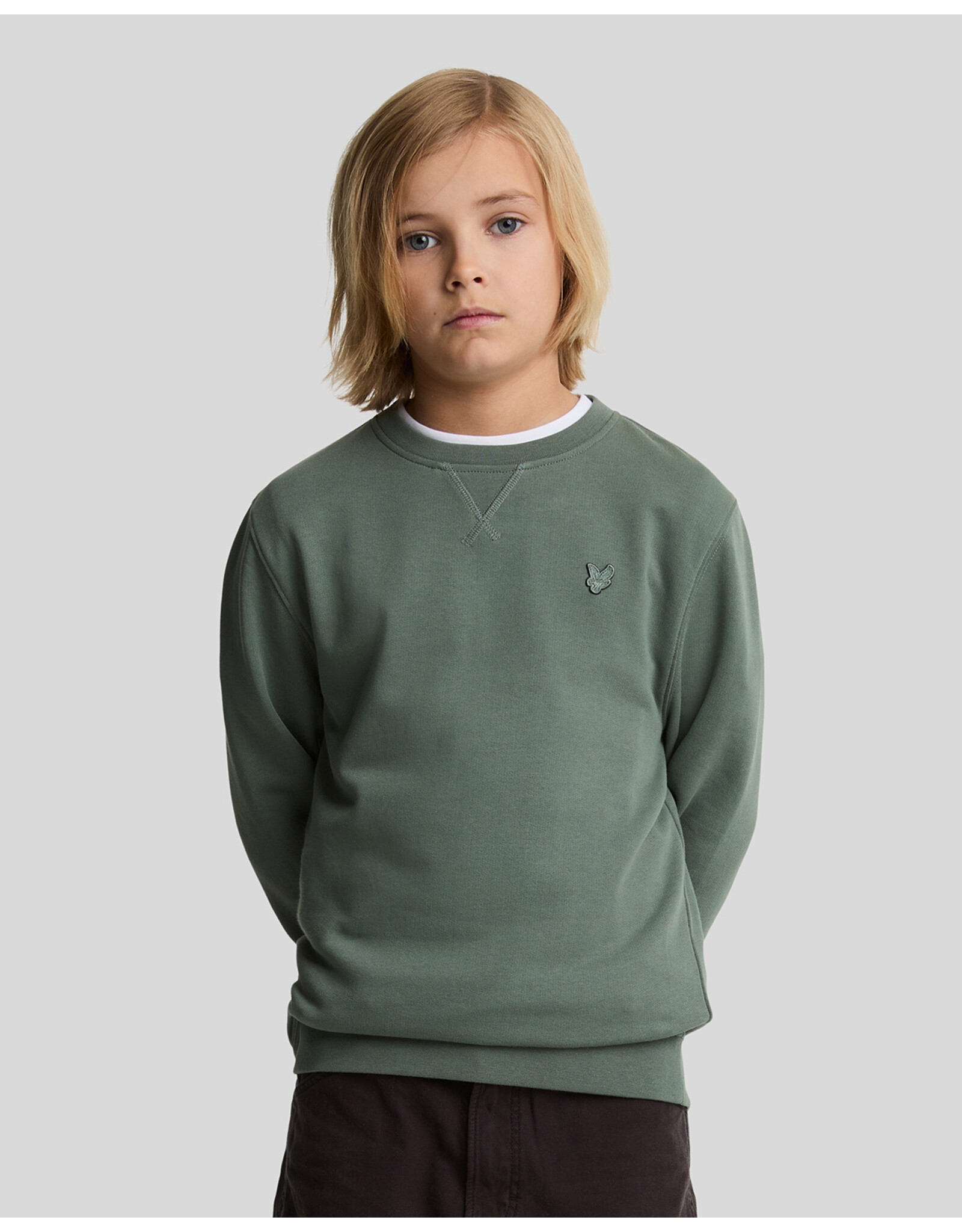 Lyle & Scott Mid Layers Tonal Crew Neck Sweatshirt X583 Green Mercurial 6110-20-9100