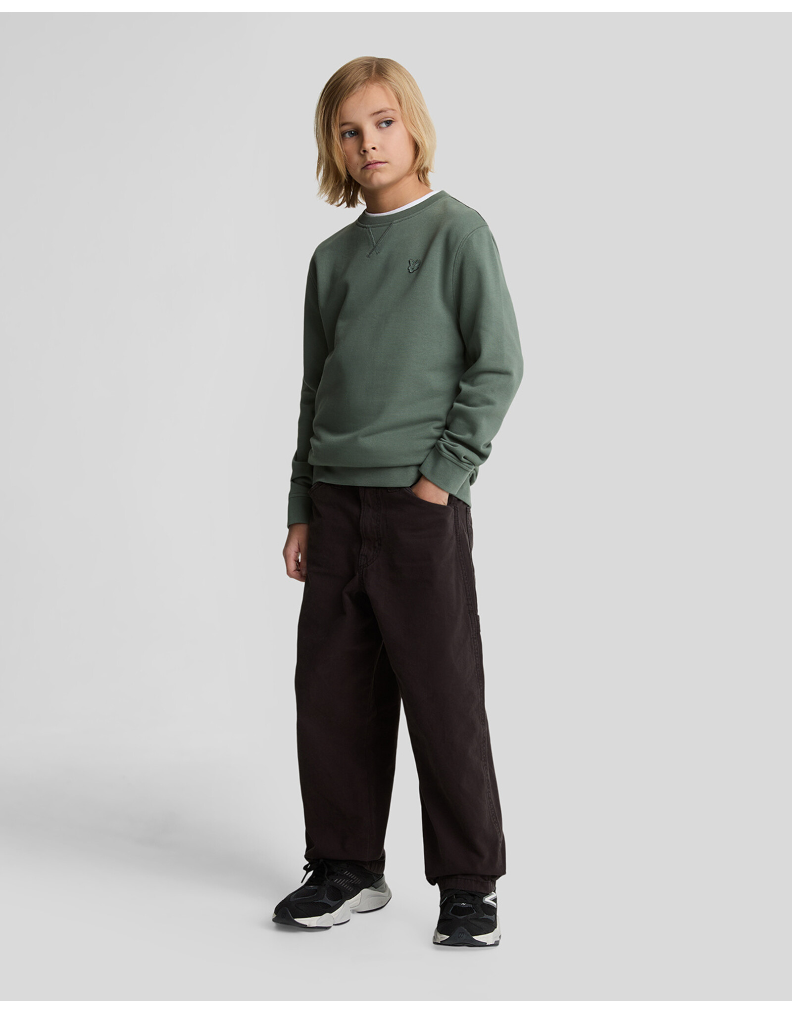 Lyle & Scott Mid Layers Tonal Crew Neck Sweatshirt X583 Green Mercurial 6110-20-9100