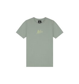 Malelions Junior Striped Signature T-Shirt Agave Green MJ1-SS25-09
